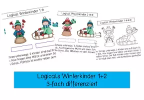 Vorschau - Arbeitsblätter - Logicals Winterkinder 3 fach differenziert #edukilights22 - Deckblatt