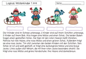 Vorschau - Arbeitsblätter - Logicals Winterkinder 3 fach differenziert #edukilights22 - Seite 2