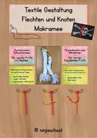 Vorschau - Arbeitsblätter - Makramee und flechten - Einheit Textil - Deckblatt
