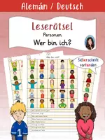 Vista previa - Hojas de trabajo - Wer bin ich? - Leserätsel - Personen - Portada