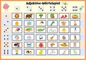 Vorschau - Stationenlernen - Adjektive Würfelspiel - Seite 1