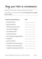 Aperçu - Jeux - Bingo pour faire la connaissance - Page 1