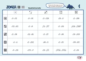 Vorschau - Spiele - "Joker 6" Rechnen mit Quadratwurzeln / Wurzelgesetze - Deckblatt