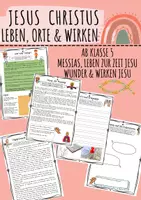 Vorschau - Arbeitsblätter - Jesus Christus Unterrichtsmaterial Religion Klasse 5–7 Leben und Wirken Zeit und Umwelt Jesu Arbeitsblätter Übungen mit Lösungen - Deckblatt