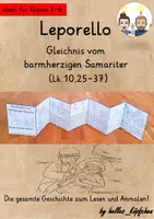 Vista previa - Unidades / Secuencias / Situaciones de Aprendizaje - Alemán Leporello Gleichnis vom barmherzigen Samariter Religion Grundschule Neues Testament Bibel Jesus - Portada