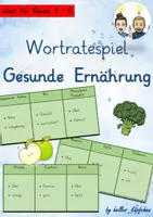 Vista previa - Unidades / Secuencias / Situaciones de Aprendizaje - Alemán Wortratespiel Gesunde Ernährung "Sag es nicht!" "Was ist es?" Sachunterricht - Portada