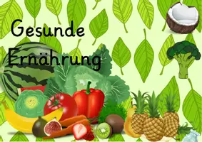 Vista previa - Unidades / Secuencias / Situaciones de Aprendizaje - Alemán Ernährungspyramide /-kreis Tafelmaterial mit über 70 Bildkarten und Poster gesunde Ernährung Lebensmittel - página 1