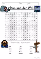 Vista previa - Juegos / Gamificación - Alemán Jona und der Wal Suchsel Version 2 Altes Testament (Buchstabengitter) Religion Grundschule Bibel - Portada