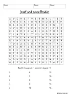 Vista previa - Juegos / Gamificación - Alemán Suchsel Josefserzählung Josef und seine Brüder ( Buchstabengitter ) Altes Testament Joseferzählung Religion Josefgeschichte - página 3