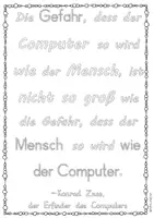 Vista previa - Unidades / Secuencias / Situaciones de Aprendizaje - Alemán Conrad Zuse - Erfinder Computer Zitat zum kreativen Ausmalen/Gestalten inkl. Reflexion Sachunterricht Grundschule/Unterstufe Erfindungen - Portada
