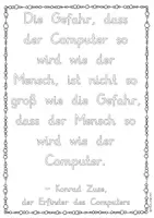 Vista previa - Unidades / Secuencias / Situaciones de Aprendizaje - Alemán Conrad Zuse - Erfinder Computer Zitat zum kreativen Ausmalen/Gestalten inkl. Reflexion Sachunterricht Grundschule/Unterstufe Erfindungen - página 1