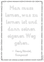 Vista previa - Unidades / Secuencias / Situaciones de Aprendizaje - Alemán Georg Händel Komponist Zitat zum kreativen Ausmalen/Gestalten inkl. Reflexion Musikunterricht Grundschule/Unterstufe Musik - página 1