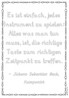 Vista previa - Unidades / Secuencias / Situaciones de Aprendizaje - Alemán Johann Sebastian Bach Komponist Zitat zum kreativen Ausmalen/Gestalten inkl. Reflexion Musikunterricht Grundschule/Unterstufe Musik - página 1