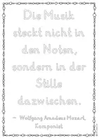 Vista previa - Unidades / Secuencias / Situaciones de Aprendizaje - Alemán Wolfgang Amadeus Mozart Komponist Zitat zum kreativen Ausmalen/Gestalten inkl. Reflexion Musikunterricht Grundschule/Unterstufe Musik - página 1