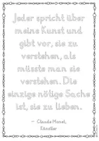 Vista previa - Unidades / Secuencias / Situaciones de Aprendizaje - Alemán Claude Monet - Künstler Zitat zum kreativen Ausmalen/Gestalten inkl. Reflexion Kunst Grundschule Kunstunterricht Malen Maler - página 1