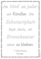 Vista previa - Unidades / Secuencias / Situaciones de Aprendizaje - Alemán Pablo Picasso - Künstler Zitat zum kreativen Ausmalen/Gestalten inkl. Reflexion Kunst Grundschule Kunstunterricht Malen Maler - Portada