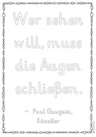 Vista previa - Unidades / Secuencias / Situaciones de Aprendizaje - Alemán Paul Gauguin - Künstler Zitat zum kreativen Ausmalen/Gestalten inkl. Reflexion Kunst Grundschule Kunstunterricht Malen Maler - página 1