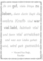Vista previa - Unidades / Secuencias / Situaciones de Aprendizaje - Alemán Vincent van Gogh - Künstler Zitat zum kreativen Ausmalen/Gestalten inkl. Reflexion Kunst Grundschule Kunstunterricht Malen Maler - Portada