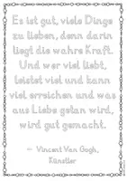 Vista previa - Unidades / Secuencias / Situaciones de Aprendizaje - Alemán Vincent van Gogh - Künstler Zitat zum kreativen Ausmalen/Gestalten inkl. Reflexion Kunst Grundschule Kunstunterricht Malen Maler - página 1