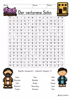 Vista previa - Juegos / Gamificación - Alemán Gleichnis vom verlorenen Sohn Suchsel Religion Grundschule Neues Testament Bibel Buchstabengitter Gleichnisse Jesu - Portada