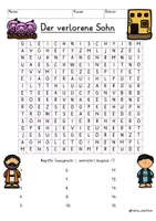 Vista previa - Juegos / Gamificación - Alemán Gleichnis vom verlorenen Sohn Suchsel Religion Grundschule Neues Testament Bibel Buchstabengitter Gleichnisse Jesu - página 2
