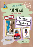 Vorschau - Präsentationen/Tafelbilder - 🥳 Karneval / Fasching - Buntes Tafelmaterial (differenziert) - Deckblatt