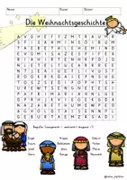 Vista previa - Unidades / Secuencias / Situaciones de Aprendizaje - Alemán Weihnachtsgeschichte Suchsel Buchstabengitter Weihnachten Josef Maria Jesus Religion Bibel Neues Testament - Portada