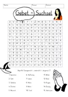 Vista previa - Unidades / Secuencias / Situaciones de Aprendizaje - Alemán Beten Gebet Suchsel Buchstabengitter (4 Versionen) - Portada