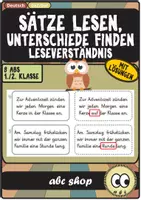 Vorschau - Arbeitsblätter - Sätze lesen, Unterschiede finden Teil 1 (1./2. Klasse, Leseverständnis) - Deckblatt