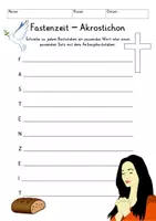 Vista previa - Unidades / Secuencias / Situaciones de Aprendizaje - Alemán Was bedeutet Fastenzeit? Schreibimpulse, Akrostichon + Plakat Poster Reflexion Fasten Religion - página 2