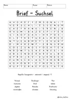 Vista previa - Juegos / Gamificación - Alemán Brief schreiben Suchsel Buchstabengitter Deutsch Grundschule - página 1