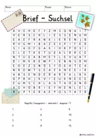 Vista previa - Juegos / Gamificación - Alemán Brief schreiben Suchsel Buchstabengitter Deutsch Grundschule - página 2