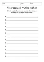 Vista previa - Unidades / Secuencias / Situaciones de Aprendizaje - Alemán Was bedeutet es, heterosexuell zu sein? Schreibimpulse, Akrostichon + Plakat Poster Reflexion Liebe Geschlecht - página 3