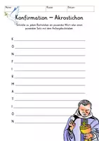 Vista previa - Unidades / Secuencias / Situaciones de Aprendizaje - Alemán Was bedeutet Konfirmation? Schreibimpulse, Akrostichon + Plakat Poster Reflexion - página 2