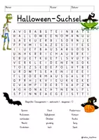 Vista previa - Juegos / Gamificación - Alemán Halloween Suchsel / Buchstabengitter vierfach differenziert - Portada