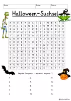 Vista previa - Juegos / Gamificación - Alemán Halloween Suchsel / Buchstabengitter vierfach differenziert - página 2