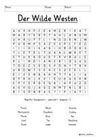Vista previa - Unidades / Secuencias / Situaciones de Aprendizaje - Alemán Wilder Westen Suchsel Buchstabengitter Sachunterricht Geschichte - página 1