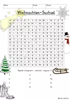 Vista previa - Unidades / Secuencias / Situaciones de Aprendizaje - Alemán Weihnachten Suchsel Buchstabengitter (4 Varianten) Weihnachtsgeschichte - página 1