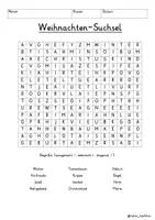 Vista previa - Unidades / Secuencias / Situaciones de Aprendizaje - Alemán Weihnachten Suchsel Buchstabengitter (4 Varianten) Weihnachtsgeschichte - página 2