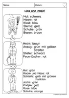 Vorschau - Arbeitsblätter - Lesen und Malen Karneval Fasching - Seite 1