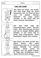 Vorschau - Arbeitsblätter - Lesen und Malen Karneval Fasching - Seite 3