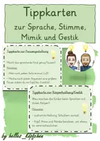 Vorschau - Stundenentwürfe - Deutsch Tippkarten zur Sprache, Stimme, Gestik und Mimik - Deckblatt