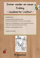 Vorschau - Mal- und Bastelvorlagen - Visualisierter Liedtext anhand des Kinderlieds: "Immer wieder kommt ein neuer Frühling" - Deckblatt
