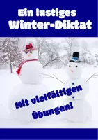 Vorschau - Stundenentwürfe - Ein lustiger Winter-Diktattext mit Lernwörtern, Übungen und Wortkärtchen. Auch für Homeschooling geeignet! - Deckblatt