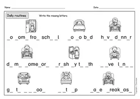 Vista previa - Unidades / Secuencias / Situaciones de Aprendizaje - Inglés - rutinas diarias - hojas de trabajo - daily routines (my day) - English - worksheets - página 3