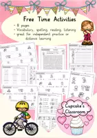 Vista previa - Unidades / Secuencias / Situaciones de Aprendizaje - Inglés - tiempo libre/ pasatiempo - hojas de trabajo - Free time activities/ hobbies - English - worksheets - Portada