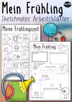 Aperçu - Feuilles d'exercices - Mein Frühling / Frühlingszeit - Sketchnotes Arbeitsblätter - Page de couverture