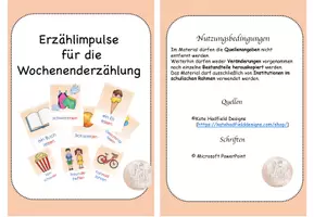 Vorschau - Bildkarten - Wochenenderzählung: Erzählimpulskarten - Seite 1