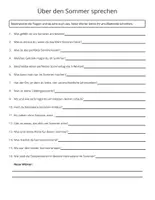 Vorschau - Stundenentwürfe - DAF/DAZ 2 Sprechanlässe - Sommer, Frühling, Jahreszeiten, Sprechanlass daf, daz, Konversation A2, B1, B2, Deutsch, Sprechübung - Seite 1
