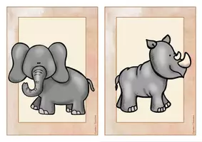 Aperçu - Inclusion - Anglais et Allemand - Flashcards sur le thème des animaux de zoo - zoo animals, English and Deutsch, Zootiere - Page 1